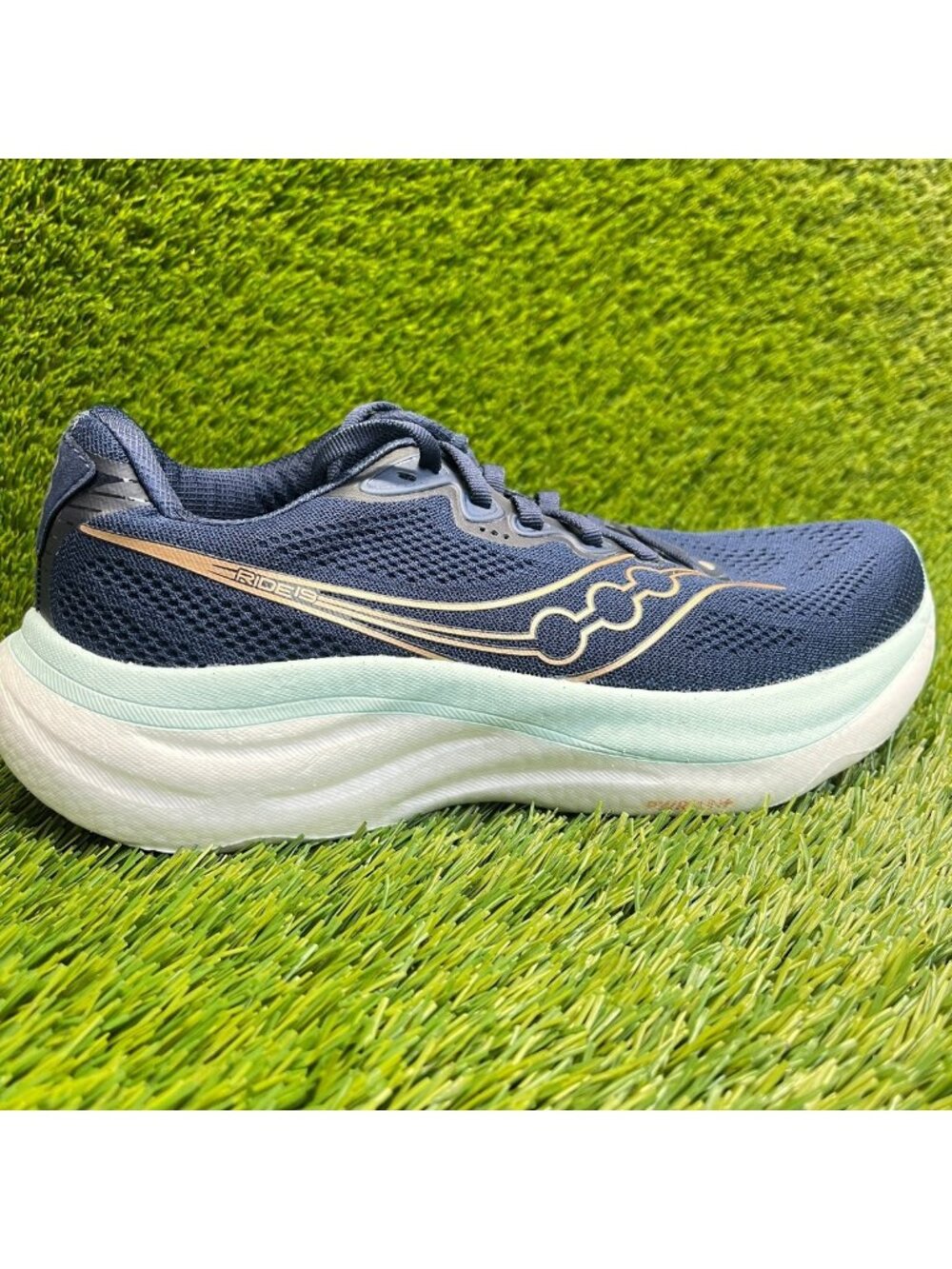 Saucony Ride 19 Womens Size 9 Navy Blue Athletic Running Walking Shoes Sneakers